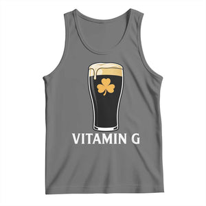 Vitamin G Funny Irish Stout Beer Tank Top St. Patrick’s Day Drinking Humor TS02 Black Heather Print Your Wear