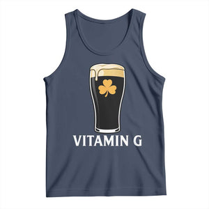Vitamin G Funny Irish Stout Beer Tank Top St. Patrick’s Day Drinking Humor TS02 Navy Print Your Wear