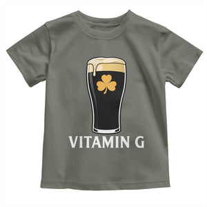 Vitamin G Funny Irish Stout Beer Toddler T Shirt St. Patrick’s Day Drinking Humor TS02 Military Green Print Your Wear