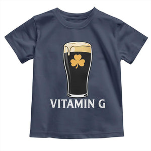 Vitamin G Funny Irish Stout Beer Toddler T Shirt St. Patrick’s Day Drinking Humor TS02 Navy Print Your Wear
