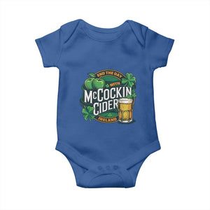 End the Day with McCockin Cider Baby Onesie Funny Irish Drinking Apple Cider St Patricks Day Adult Humor TS02 Royal Blue Print Your Wear
