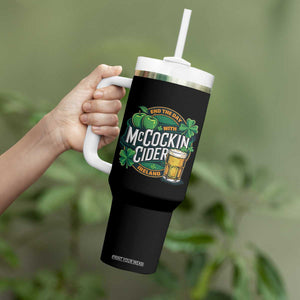 End the Day with McCockin Cider Tumbler With Handle Funny Irish Drinking Apple Cider St Patricks Day Adult Humor TS02 Print Your Wear