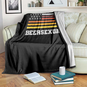 Beersexual Funny Beer Lover Graphic Throw Blanket Vintage American Flag Parody TS02 Print Your Wear