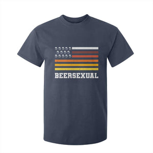 Beersexual Funny Beer Lover Graphic T Shirt For Kid Vintage American Flag Parody TS02 Navy Print Your Wear
