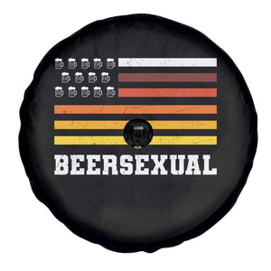 Beersexual Funny Beer Lover Graphic Spare Tire Cover Vintage American Flag Parody TS02 Print Your Wear