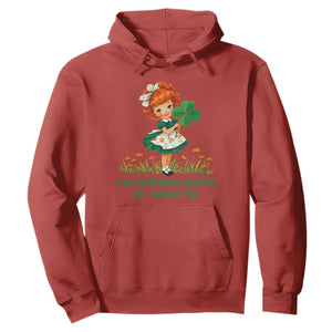 Funny I Will Shenan Again If I Want To Hoodie Cute Aesthetic Irish Girl Shamrock St Patricks Day Humor TS02 Red Print Your Wear