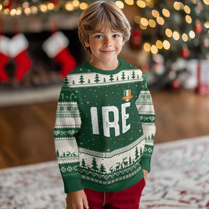 IRE Ireland Matching Group Ugly Christmas Sweater Irish Pride St Patricks Day Family or Friends TS02 Forest Green Beige Print Your Wear
