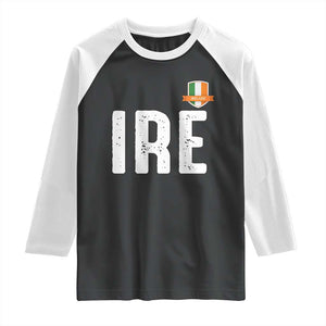 IRE Ireland Matching Group Raglan Shirt Irish Pride St Patricks Day Family or Friends TS02 Black White Print Your Wear