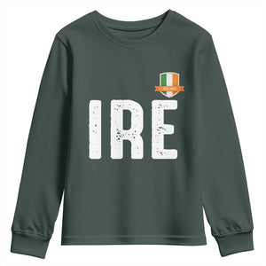 IRE Ireland Matching Group Youth Sweatshirt Irish Pride St Patricks Day Family or Friends TS02 Dark Forest Green Print Your Wear