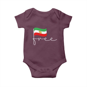 Free Iran Persian Flag Baby Onesie Iranian Freedom Supporters Revolution TS02 Maroon Print Your Wear