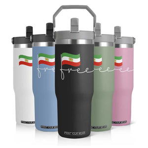 Free Iran Persian Flag Flip Straw Tumbler Iranian Freedom Supporters Revolution TS02 Print Your Wear