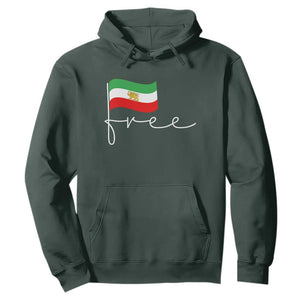 Free Iran Persian Flag Hoodie Iranian Freedom Supporters Revolution TS02 Dark Forest Green Print Your Wear