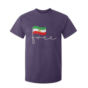 Free Iran Persian Flag T Shirt For Kid Iranian Freedom Supporters Revolution TS02 Purple Print Your Wear