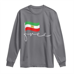 Free Iran Persian Flag Long Sleeve Shirt Iranian Freedom Supporters Revolution TS02 Charcoal Print Your Wear