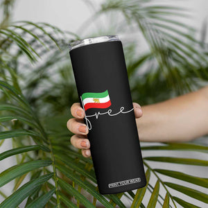 Free Iran Persian Flag Skinny Tumbler Iranian Freedom Supporters Revolution TS02 Print Your Wear