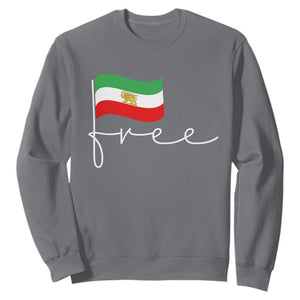 Free Iran Persian Flag Sweatshirt Iranian Freedom Supporters Revolution TS02 Charcoal Print Your Wear