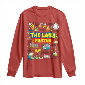 The Lab’s Prayer Funny Lab Week 2026 Long Sleeve Shirt Medical Laboratory Scientist Humor Gift for Lab Techs TS02 Red Print Your Wear