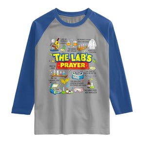 The Lab’s Prayer Funny Lab Week 2026 Raglan Shirt Medical Laboratory Scientist Humor Gift for Lab Techs TS02 Sport Gray Royal Print Your Wear