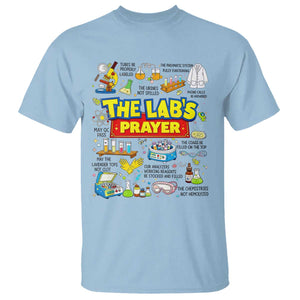 The Lab’s Prayer Funny Lab Week 2026 T Shirt Medical Laboratory Scientist Humor Gift for Lab Techs TS02 Light Blue Print Your Wear