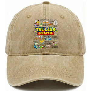 The Lab’s Prayer Funny Lab Week 2026 Washed Cotton Baseball Cap Medical Laboratory Scientist Humor Gift for Lab Techs