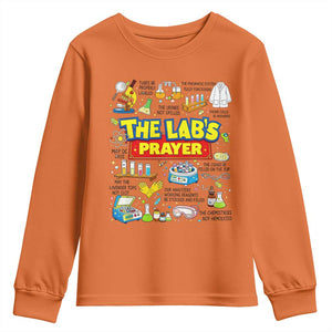The Lab’s Prayer Funny Lab Week 2026 Youth Sweatshirt Medical Laboratory Scientist Humor Gift for Lab Techs TS02 Orange Print Your Wear