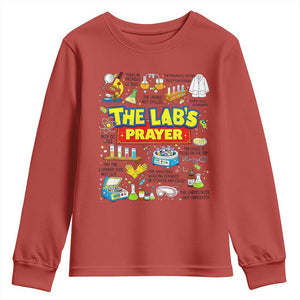 The Lab’s Prayer Funny Lab Week 2026 Youth Sweatshirt Medical Laboratory Scientist Humor Gift for Lab Techs TS02 Red Print Your Wear