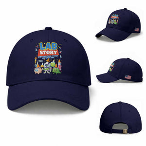Lab Story Every Test Tells a Story Lab Week 2026 Baseball Cap Science Characters Lab Techs Medical Laboratory TS02 Baseball Cap Universal Fit Dark Blue Print Your Wear