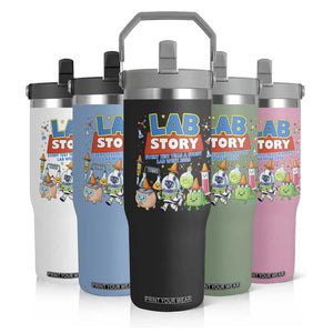 Lab Story Every Test Tells a Story Lab Week 2026 Flip Straw Tumbler Science Characters Lab Techs Medical Laboratory TS02 Print Your Wear