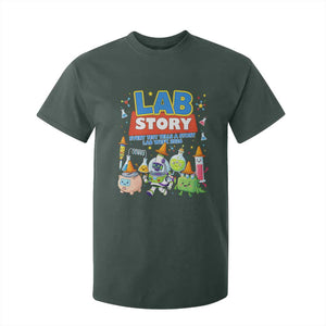 Lab Story Every Test Tells a Story Lab Week 2026 T Shirt For Kid - Science Characters Lab Techs Medical Laboratory TS02 Dark Forest Green Print Your Wear