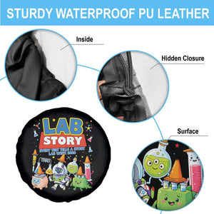 Lab Story Every Test Tells a Story Lab Week 2026 Spare Tire Cover Science Characters Lab Techs Medical Laboratory TS02 Print Your Wear