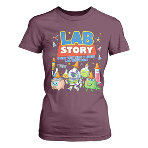 Lab Story Every Test Tells a Story Lab Week 2026 T Shirt For Women Science Characters Lab Techs Medical Laboratory TS02 Maroon Print Your Wear