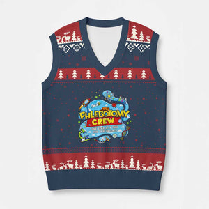 Phlebotomy Crew Lab Week 2026 V-Neck Knit Sweater Vest One Stick At A Time Funny Phlebotomist Healthcare Lab TS02 Navy Red Print Your Wear
