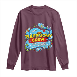 Phlebotomy Crew Lab Week 2026 Long Sleeve Shirt One Stick At A Time Funny Phlebotomist Healthcare Lab TS02 Maroon Print Your Wear