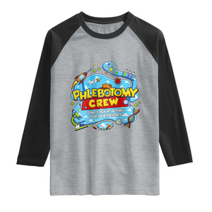 Phlebotomy Crew Lab Week 2026 Raglan Shirt One Stick At A Time Funny Phlebotomist Healthcare Lab TS02 Heather Gray Black Print Your Wear