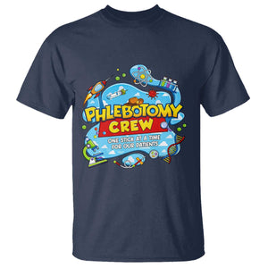Phlebotomy Crew Lab Week 2026 T Shirt One Stick At A Time Funny Phlebotomist Healthcare Lab TS02 Navy Print Your Wear