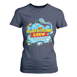 Phlebotomy Crew Lab Week 2026 T Shirt For Women One Stick At A Time Funny Phlebotomist Healthcare Lab TS02 Navy Print Your Wear