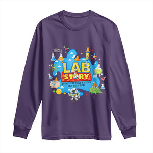 Lab Story Lab Week 2026 Celebration Long Sleeve Shirt Every Test Tells a Story Medical Lab Tech Appreciation Gift TS02 Purple Print Your Wear