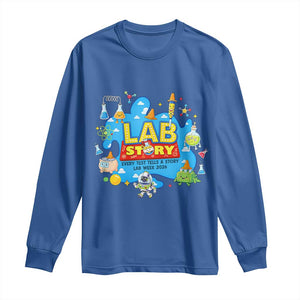 Lab Story Lab Week 2026 Celebration Long Sleeve Shirt Every Test Tells a Story Medical Lab Tech Appreciation Gift TS02 Royal Blue Print Your Wear