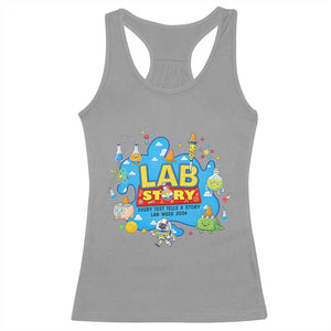 Lab Story Lab Week 2026 Celebration Racerback Tank Top Every Test Tells a Story Medical Lab Tech Appreciation Gift TS02 Sport Gray Print Your Wear