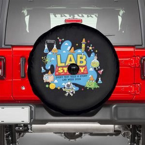 Lab Story Lab Week 2026 Celebration Spare Tire Cover Every Test Tells a Story Medical Lab Tech Appreciation Gift TS02 Black Print Your Wear