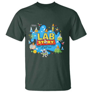 Lab Story Lab Week 2026 Celebration T Shirt Every Test Tells a Story Medical Lab Tech Appreciation Gift TS02 Dark Forest Green Print Your Wear