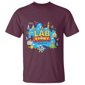 Lab Story Lab Week 2026 Celebration T Shirt Every Test Tells a Story Medical Lab Tech Appreciation Gift TS02 Maroon Print Your Wear