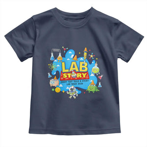 Lab Story Lab Week 2026 Celebration Toddler T Shirt Every Test Tells a Story Medical Lab Tech Appreciation Gift TS02 Navy Print Your Wear