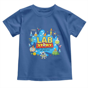 Lab Story Lab Week 2026 Celebration Toddler T Shirt Every Test Tells a Story Medical Lab Tech Appreciation Gift TS02 Royal Blue Print Your Wear