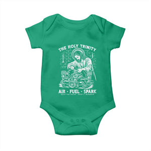 Funny Mechanic Jesus Holy Trinity Air Fuel Spark Baby Onesie Christian Car Lover Humor Gift for Gearheads TS02 Irish Green Print Your Wear