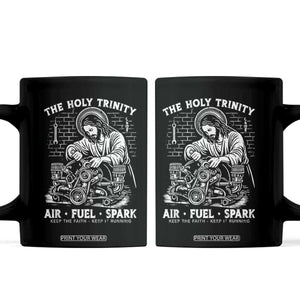 Funny Mechanic Jesus Holy Trinity Air Fuel Spark Coffee Mug Christian Car Lover Humor Gift for Gearheads TS02 Black Print Your Wear