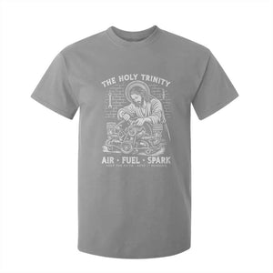 Funny Mechanic Jesus Holy Trinity Air Fuel Spark T Shirt For Kid Christian Car Lover Humor Gift for Gearheads TS02 Sport Gray Print Your Wear
