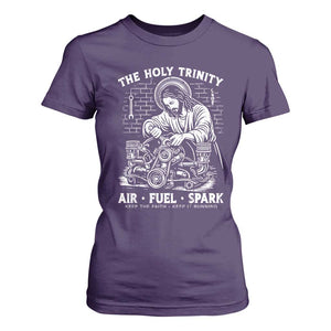 Funny Mechanic Jesus Holy Trinity Air Fuel Spark T Shirt For Women Christian Car Lover Humor Gift for Gearheads TS02 Purple Print Your Wear