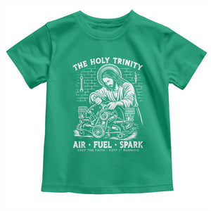 Funny Mechanic Jesus Holy Trinity Air Fuel Spark Toddler T Shirt Christian Car Lover Humor Gift for Gearheads TS02 Irish Green Print Your Wear