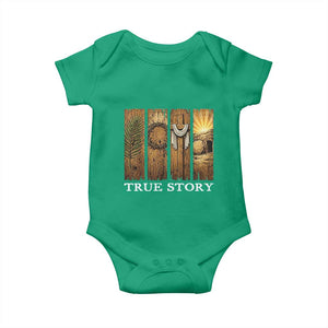 Christian Easter True Story Resurrection Scene Vintage Baby Onesie Faith Based Jesus Empty Tomb Gift for Believers TS02 Irish Green Print Your Wear